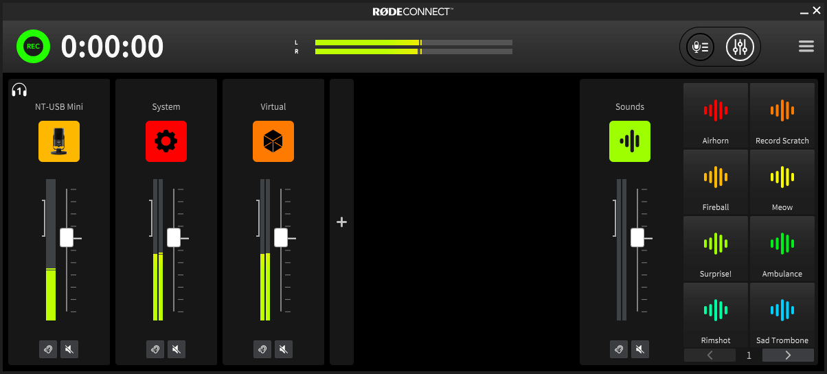 RØDE Connect signal routing diagram